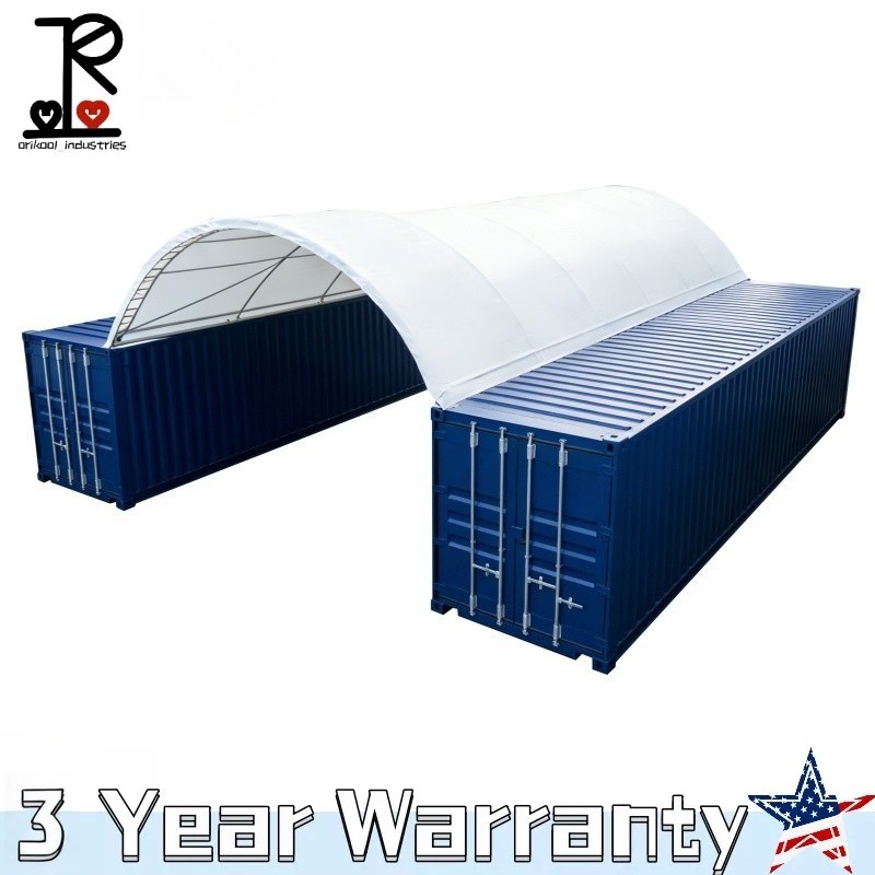 40x20x7FT Shipping Container Canopy w/Galvanized Steel Frame & PVC Fabric Cover