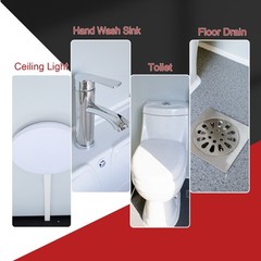 Portable Restroom Mobile Toilet Cabin Outdoor Shower Room w/Sink&Ventilation Fan