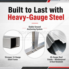 20x30ft Heavy Duty Metal Garage Carport Vehicle Shelter Storage