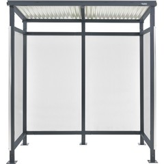6’5″W x 3’8″D x 7’H Bus Smoking Shelter Flat Roof with Three Sided Open Front