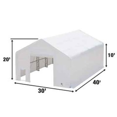 TMG Industrial 30′ x 40′ Dual Truss Storage Shelter w/ Heavy Duty 17oz PVC Cover