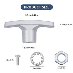 Bolaxin 2 PCS Metal RV Waste Valve Handle Kits, with 4 Nuts 2 Screws 2 Gray