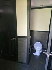 Portable Restroom Trailer, 2 women, 1 man stalls, 3 urinals, Internal Water Tank