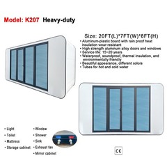 20x7x8FT Prefab Tiny House Cabin Pod Glass Bath Bedroom Modern Outdoor PRESALE