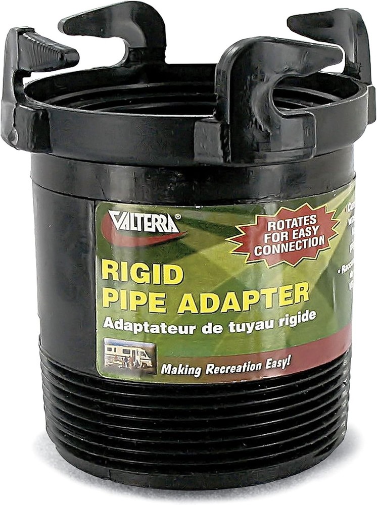 Valterra T1027 Rotating Rigid Sewer Pipe Bayonet Adapter with 3 Inch, Black