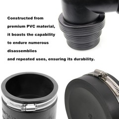 RULLINE RV and Camper Sewer Waste Plumbing Connection System 6PCS SET, Black