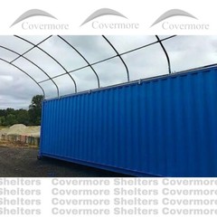 Covermore 20×40 (15 oz PVC) upgraded Conex Container Mounted Canopy Shelter