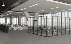 CGP Aluminum & Glass Conference Room 8′ x 8′ x 9′ w/Door, Black Color