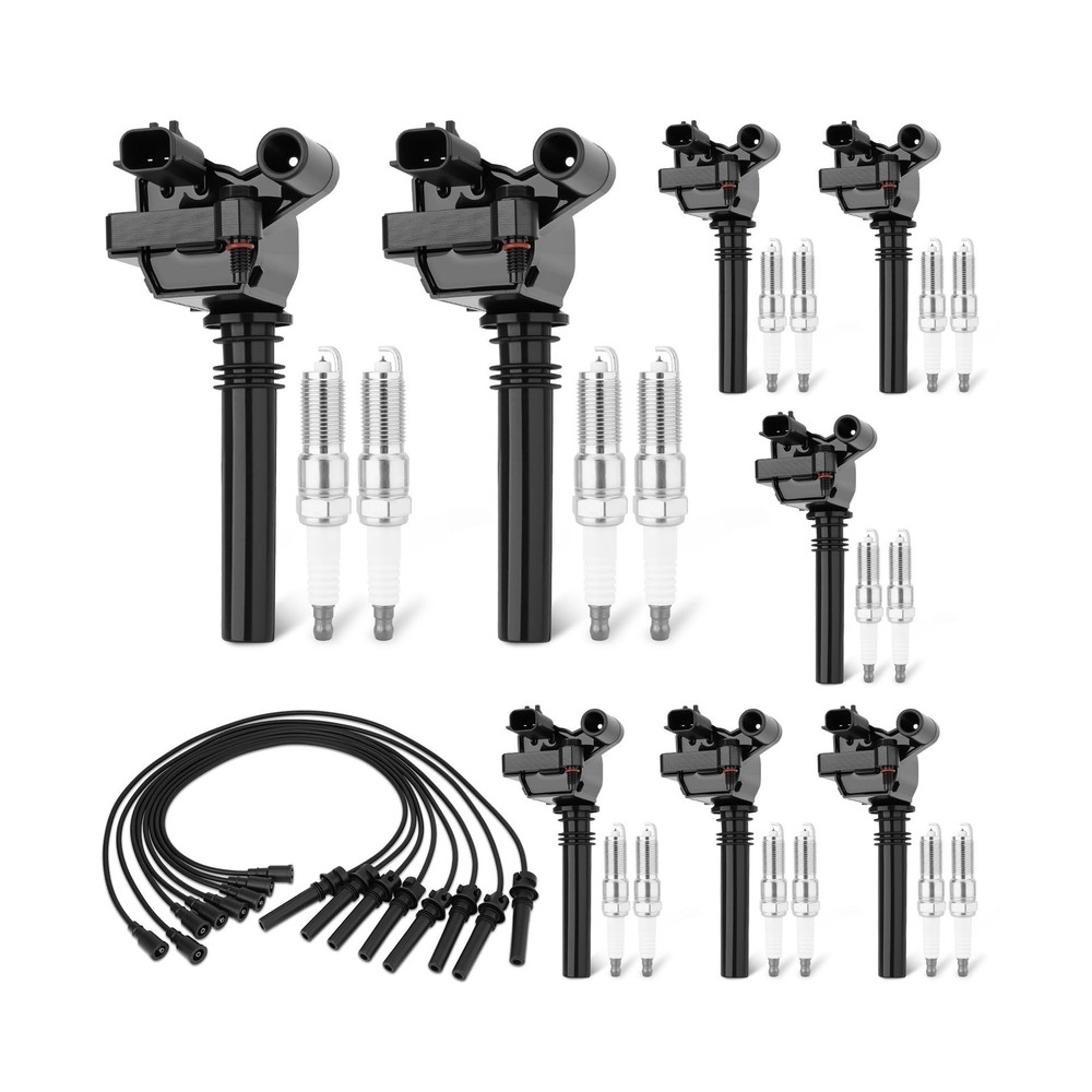 UF378 Set of 8 Ignition Coil Pack 16 Iridium Spark Plug with Wire Set Compati…