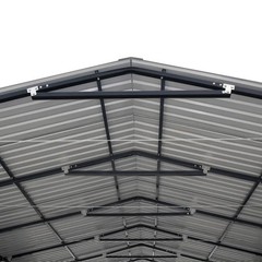 Galvanized Steel Carport 20’x20′, 10′ Open Sidewalls