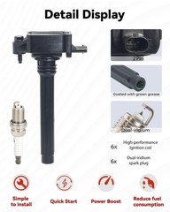 Ignition Coil Pack UF648 and Iridium Spark Plug 97390 Fit for Chrysler 200 30…