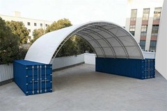 40x40x15FT Shipping Container Canopy w/Double Galvanized Steel Tube,Fabric Cover
