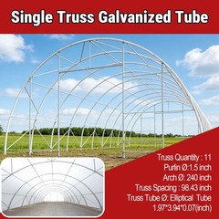 W40’xL80’xH20 Single Truss Arch Canvas Equipment Storage Shelter Steel Warehouse