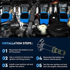 Ignition Coil Pack + Iridium Spark Plugs w/Ignition Wire for 1996-2002 Toyota…
