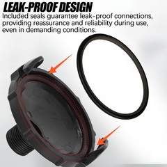 Aussio (2-Pack, Black T1020-1 Waste Valve Cap with Bayonet Hook 2-Pack,