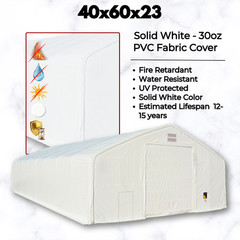 40’x60’x23′ HEAVY DUTY Dual Truss 30 oz PVC Fabric Storage Building