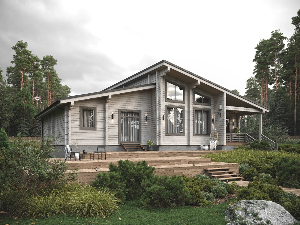 LUXURY PREFABRICATED LOG CABIN HOME KIT 2594 ft² / 241 m² – DISCOUNT CARD 3% off