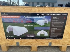 30x40x15 11 oz PE Fabric Canvas Storage Shelter Building 12′ Doors