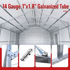 45′ x 25′ x 14′ Outdoor Storage Shed Reinforced Steel Structure Barn Car Garage