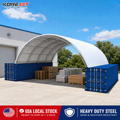 40x40x15FT Shipping Container Canopy w/Double Galvanized Steel Tube,Fabric Cover