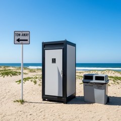 Person Portable Toilet Cabin – Outdoor Restroom with Light, Sink & Vent Fan