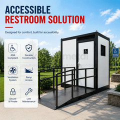 ADA Portable Restroom Handicap Accessible Toilet with Sink Light Vent Fan