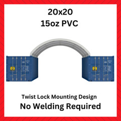 20×20 PVC Fabric conex container mounted shelter + Standard Back Wall with Vents