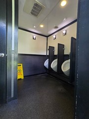 Portable Restroom Trailer, 2 women, 1 man stalls, 3 urinals, Internal Water Tank
