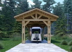 400 sq.ft. 13’x27′ PREMIUM HEAVY TIMBER CARPORT FOR RV CARS PAVILION WOOD PREFAB