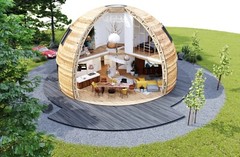 Hemp Ready Dome Home Wood Prefab House DIY Home Framing Kit 1400 SQFT Kit Home