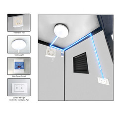 ADA Portable Restroom Handicap Accessible Toilet w/ Sink Light Vent Fan Outdoor