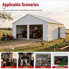 45′ x 25′ x 14′ Outdoor Storage Shed Reinforced Steel Structure Barn Car Garage