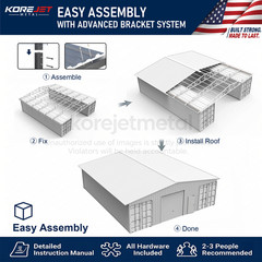 40 x 36FT Shipping Container Roof Kit Heavy Duty Steel Shelter with Roller Door