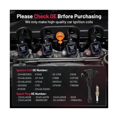 BDFHYK Ignition Coil Pack UF549 and Iridium Spark Plug 9029 Compatible with N…