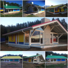 860 sq.ft PREFAB TIMBER FRAME KIT ENGINEERED WOOD HOUSE DIY BUILDING CABIN HOME