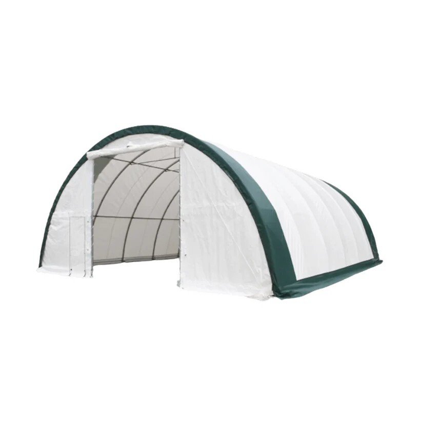 W30’xL40’xH15′ Single Truss Storage Shelter 11OZ PE Canvas Shelter with Man Door
