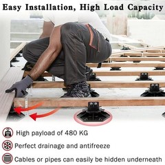 Plastic Wood Floor Installation Keel Adjustable Height Outdoor Building Solution