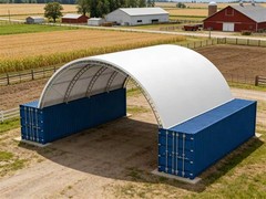 40x40x15FT Shipping Container Canopy w/Double Galvanized Steel Tube,Fabric Cover