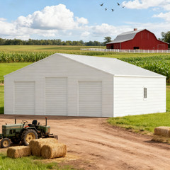39’x39’x15′ Metal Barn Outdoor Garage Storage Shed Heavy Duty Galvanized Steel