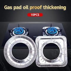 10Pcs/set Thickened Aluminum Foil Covers Gas Stove Oil Proof Pad Cookware Parts