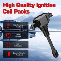 UF549 Ignition Coil Pack and Iridium Spark Plugs Set of 4 For Nissan Sentra A…