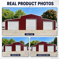 42x30x13ft Metal Garage Shed Outdoor Storage Heavy Duty Galvanized Steel Barn