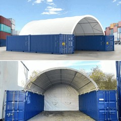 20×40 Container Shelter Canopy 15oz PVC & PE Back Panel