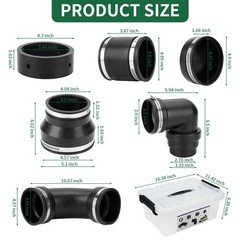 Ustinian RV and Camper Sewer Waste Plumbing 18.31″L x 12.17″W, Black