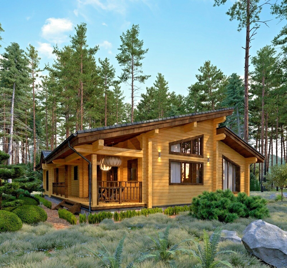 1730 sq.ft LOG HOUSE KIT LH-161 ECO FRIENDLY WOOD PREFAB DIY BUILDING CABIN HOME