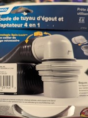Easy Slip Elbow Fitting and 4-in-1 Adapter for RV Sewer Hose Brand New