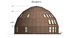 MOON HOUSE 40’ DIAM DOME FRAMING KIT 1710 sq.ft WOOD PREFAB DIY HOME DIY PREFAB