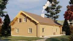 LOG CABIN HOME shell kit logs 1950 sq ft 32′ by 50′ with loft