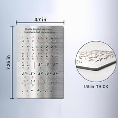 Braille Alphabet And Numbers Learning Tool – Durable Metal Tactile Bump Reading