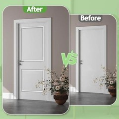 Set Peel and Stick Door Moulding Trim Kit Top 22″x36″ and Bottom 22″x24″ 1